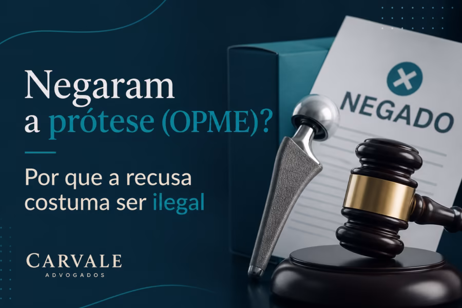 Documento de negativa de prótese com tabelas jurídicas e critérios legais de cobertura OPME