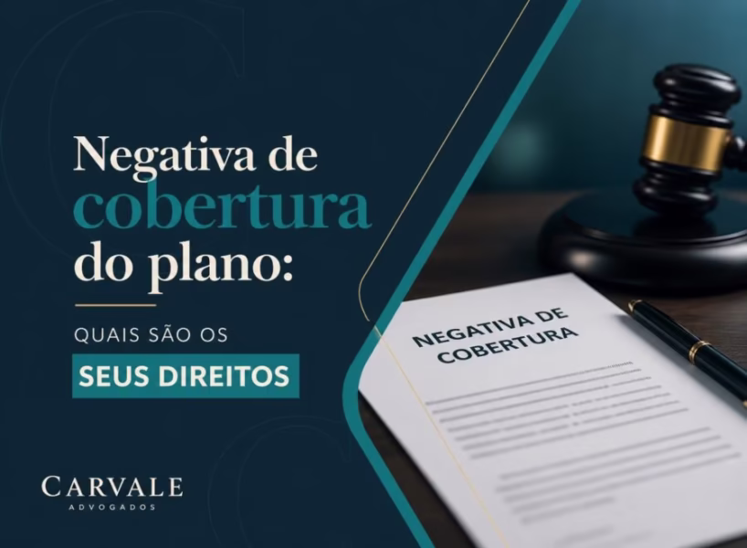 Ilustração moderna representando direitos do consumidor contra negativa de cobertura de plano de saúde, com cores azuis e tons neutros.